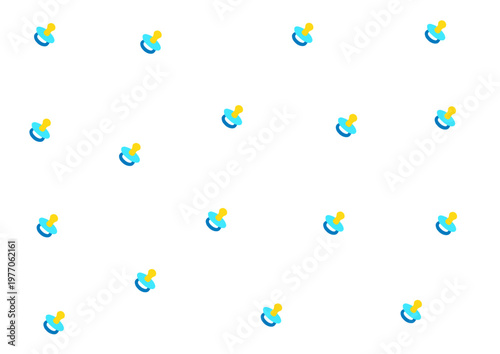 Pattern with minimalist blue nipple icons on a white background
