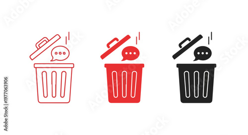 Minimalist icon set of a pencil, paintbrush, and eraser in three different color schemes on white background