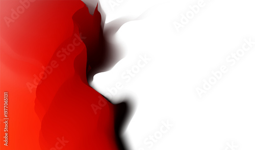 Dynamic Organic Wave Transition for Web Design. Abstract Red and White Ink Flow Background. Modern Minimalist Red and Black Fluid Contrast. Energetic Red and White Split Fluid Background
