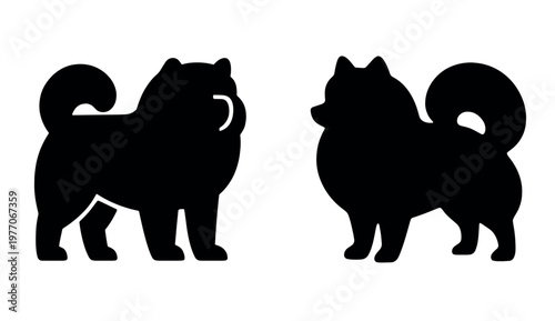Silhouettes of various dog breeds vector set