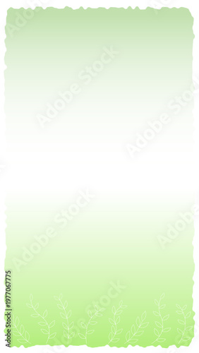 北欧風の草のイラスト　縦長の背景　フレーム