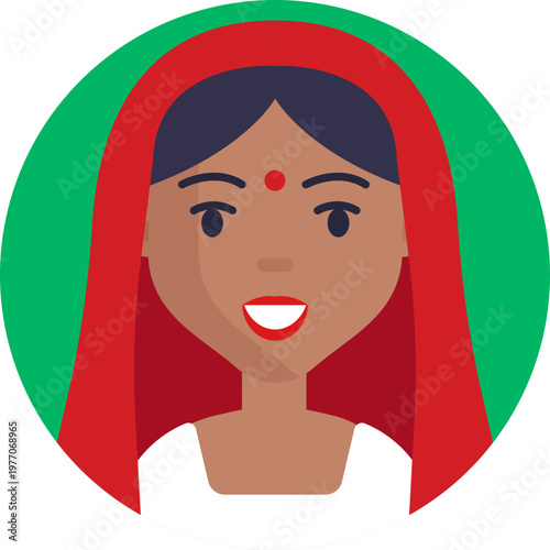 A female figure wearing a sari, representing Indian culture through traditional clothing and graceful silhouette.