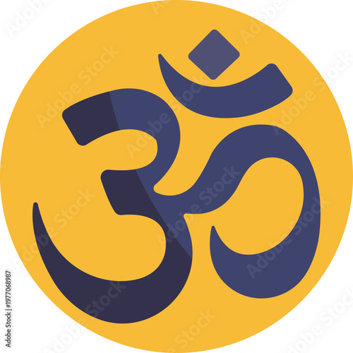 The Om icon is a sacred symbol in Indian culture, representing the universal sound and the essence of ultimate reality or consciousness.