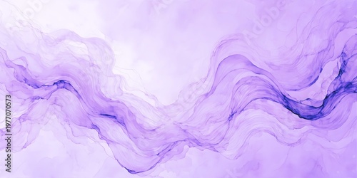 Elegant Neutral Abstract Ink Waves with Flowing Watercolor Lines Background.