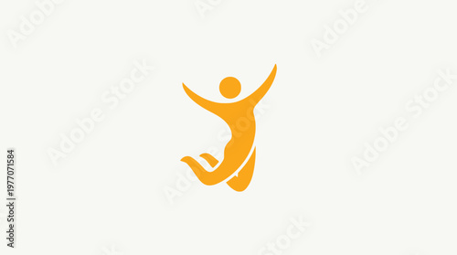 Joyful Orange Silhouette Of A Person Jumping