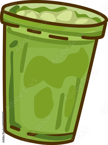 Matcha takeaway cup green tea clipart