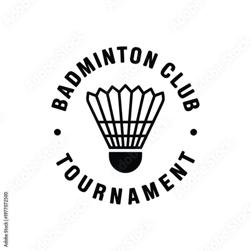 Black and white of badminton club tournament sports