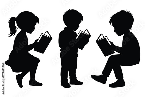 Three people walking while using smartphones, flat