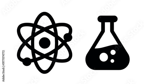 Science icons representing chemistry illustration vector set