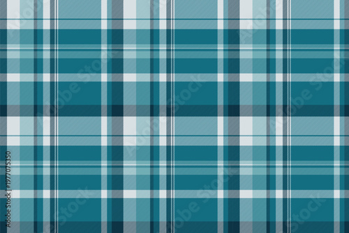 Magazine textile seamless tartan, stylish texture plaid background. Geometry pattern vector check fabric in cyan and spa blue colors.