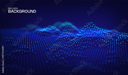 Digital technology ai abstract business blue background for future science and data banner concept. Network connection flow design for cyberspace and big data presentation.