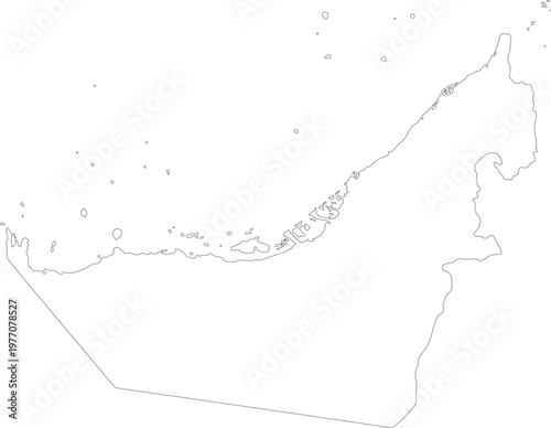 United Arab Emirates Map Outline Minimal Vector Geographic Map