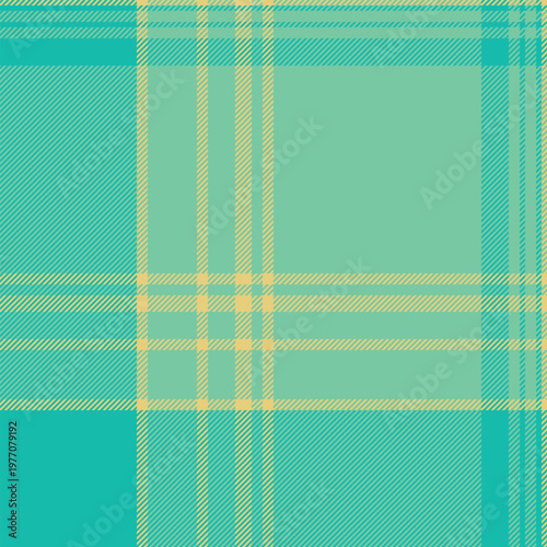 Regular background plaid vector, tattersall fabric check textile. Goose seamless texture pattern tartan in mint and teal colors.
