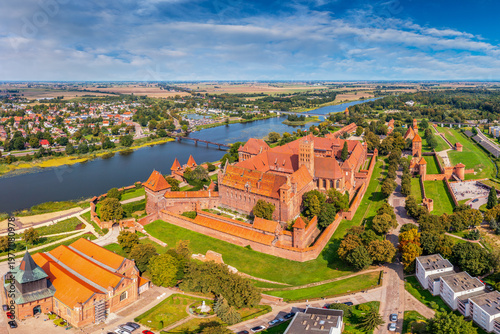 Widok z lotu ptaka na Malbork.