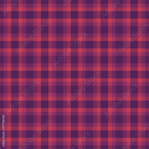 Perfection fabric vector background, fancy plaid texture tartan. Row seamless textile check pattern in purple and pink colors.