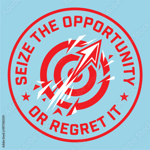 Seize Opportunity Red Target Arrow.