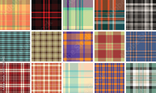 Traditional tartan plaid seamless pattern. Vector background designed for textile surfaces, fashion mockups, and stationery products.