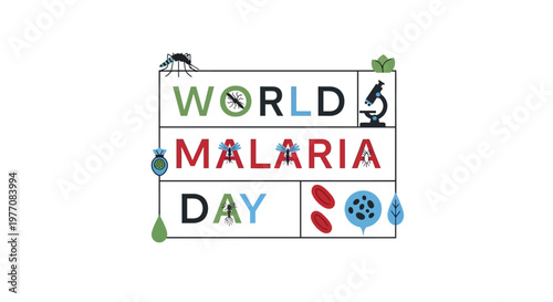 World Malaria Day awareness campaign logo.
