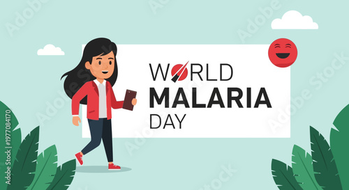 World Malaria Day awareness campaign illustration.