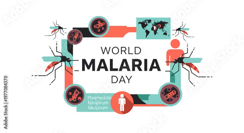 World Malaria Day awareness campaign logo.