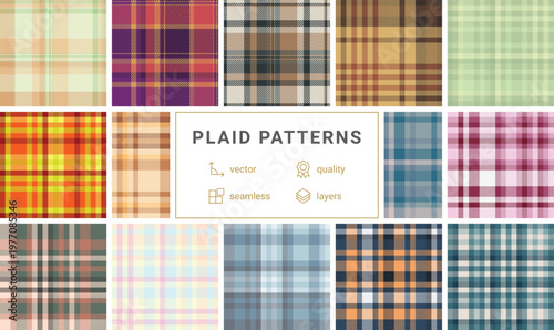 фотографія Plaid pattern set for notepads