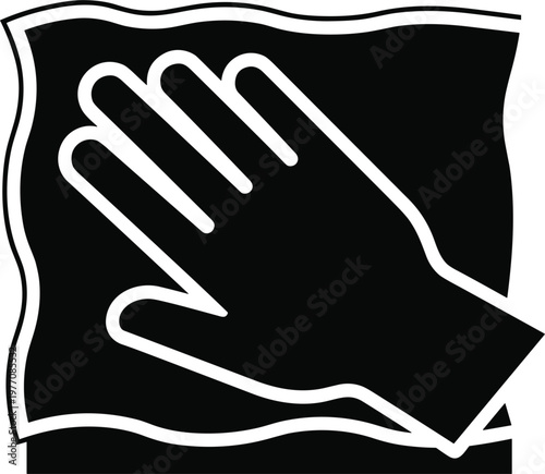 Professional cleaning icon set vector hand wiping with cloth and rag surface sterilization symbols on white background