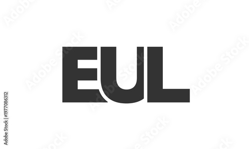 EUL logo design template with strong and modern bold text. Initial based vector logotype featuring simple and minimal typography. Trendy company identity.