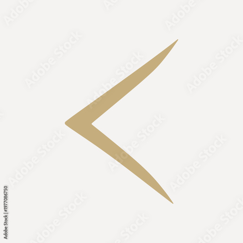Minimalist gold arrow icon vector