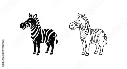 Zebra Cartoon Clipart Designs Vector