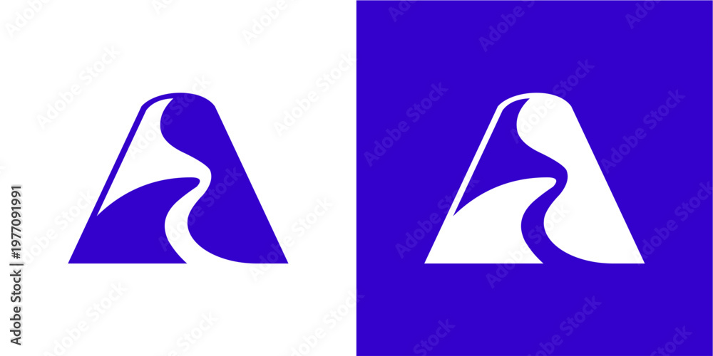 Ταπετσαρία A clean, minimalist logo featuring the letter 'A' formed by abstract blue and white shapes