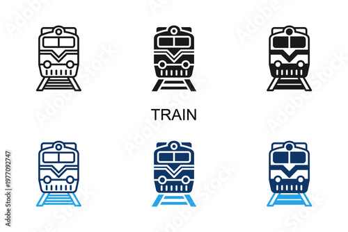 Train Icon Multi Style Vector Illustration