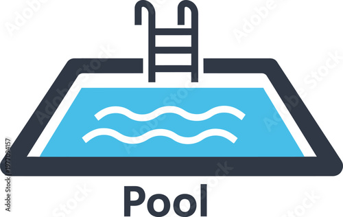 Swimming pool icon a simple illustration of recreation and leisure