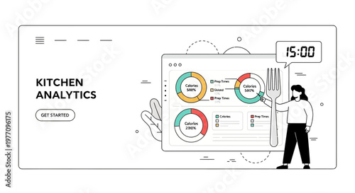 Kitchen Data App Web Page Hero Tool Use Fast Food Plan Info Goal Map UI