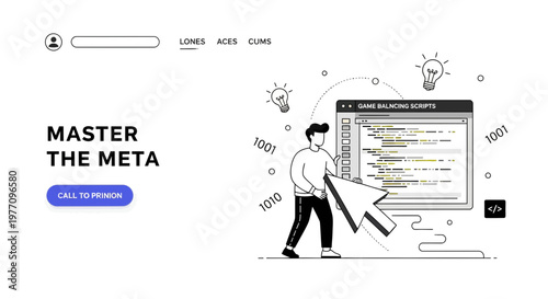 Master Meta Game Development Landing Page UI Design Code Script Programming Web Application Hero Header Section