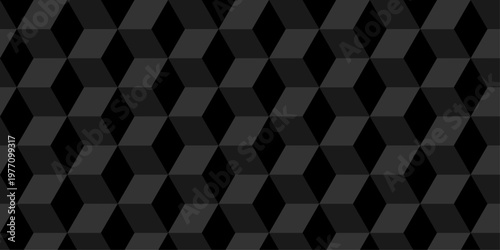 Illustration squares seamless geometric pattern with cubic shapes. Abstract geometric triangle background mosaic cubes wallpaper.