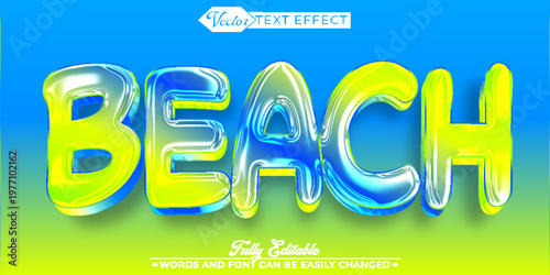  Beach Summer Sand Ocean Vacation Vector Fully Editable Smart Object Text Effect