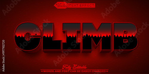 Dynamic Climb Adventure Mountain Typography Vector Fully Editable Smart Object Text Effect