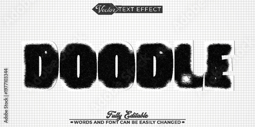  Doodle Fun Sketch Creative Cute Vector Fully Editable Smart Object Text Effect