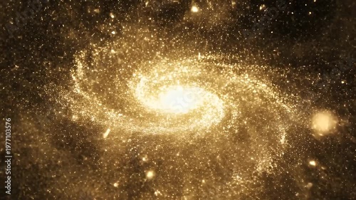 Wallpaper Mural Golden sparkling particles forming spiral on black background Torontodigital.ca