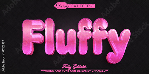  Fluffy Soft Cute Cozy Warm Vector Fully Editable Smart Object Text Effect