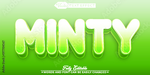 Minty Fresh Cool Natural Refreshing Vector Fully Editable Smart Object Text Effect