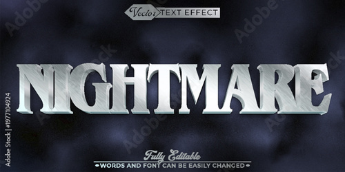  Nightmare Horror Dark Fear Scary Vector Fully Editable Smart Object Text Effect