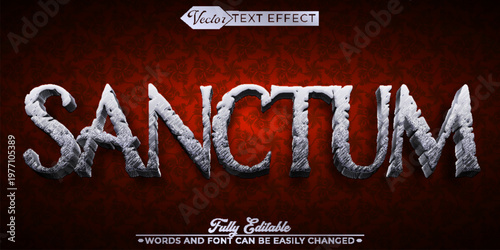 Sacred Hidden Sanctum Mystic Typography Vector Fully Editable Smart Object Text Effect