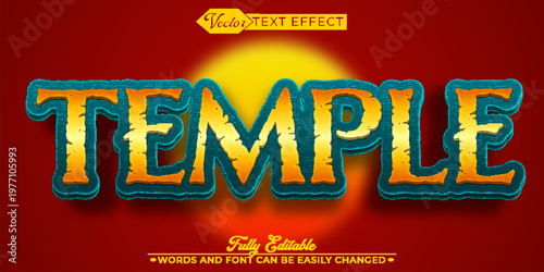  Ancient Sacred Temple Stone Typography Vector Fully Editable Smart Object Text Effect
