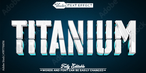  Industrial Titanium Metallic Steel Typography Vector Fully Editable Smart Object Text Effect