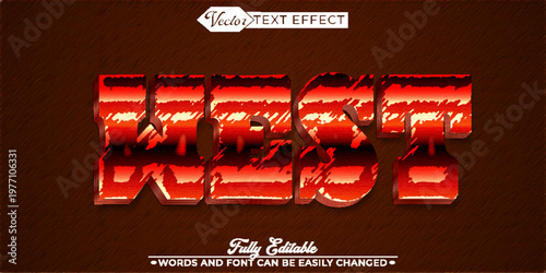 Wild Western Desert Frontier Typography Vector Fully Editable Smart Object Text Effect