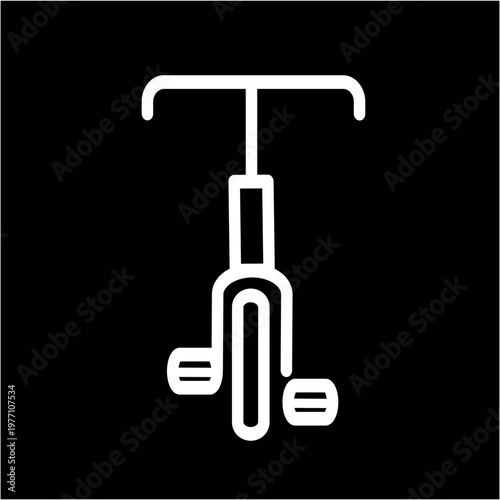 Bicycle front view vector icon.  Sports bike symbol. Vector graphic, not Artificial Intelligence, logo illustration. Replaceable vector design.