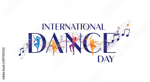International Dance Day colorful celebration graphic.
