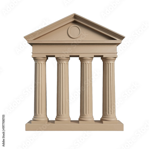 Ancient Temple 3D Icon with Columns