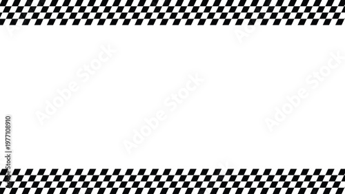 Racing event banner background with checkered flag border for motorsport promotion and speed competition design